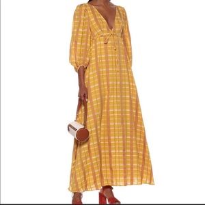 STAUD Amaretti Maxi Mustard Plaid- Size L